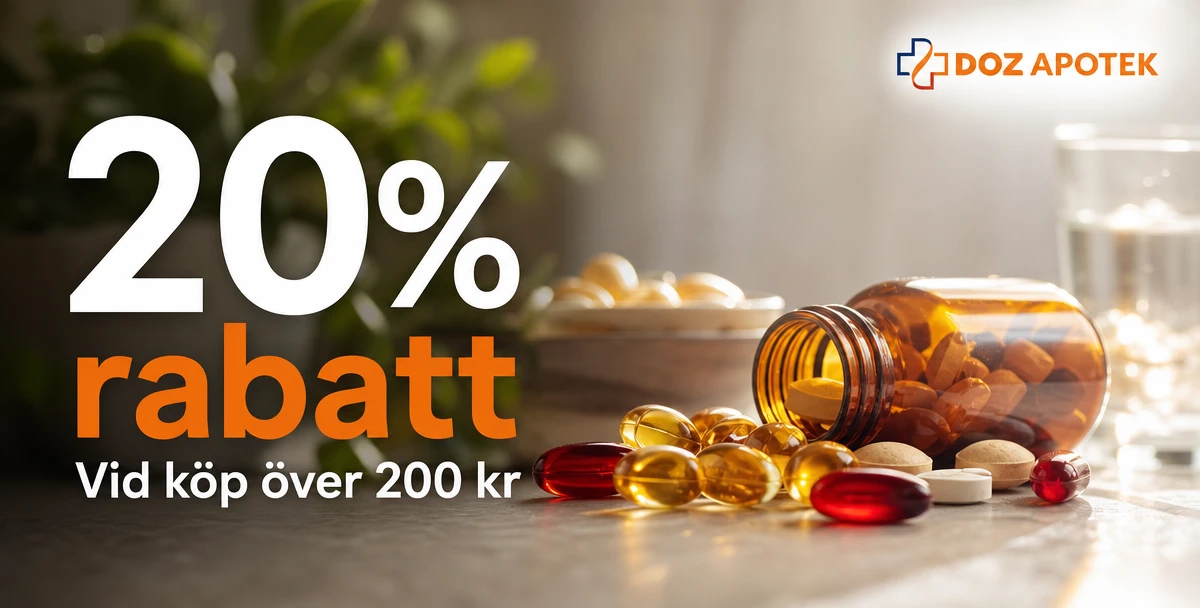 DOZ Apotek – 20% rabatt – Vid köp över 200 kr