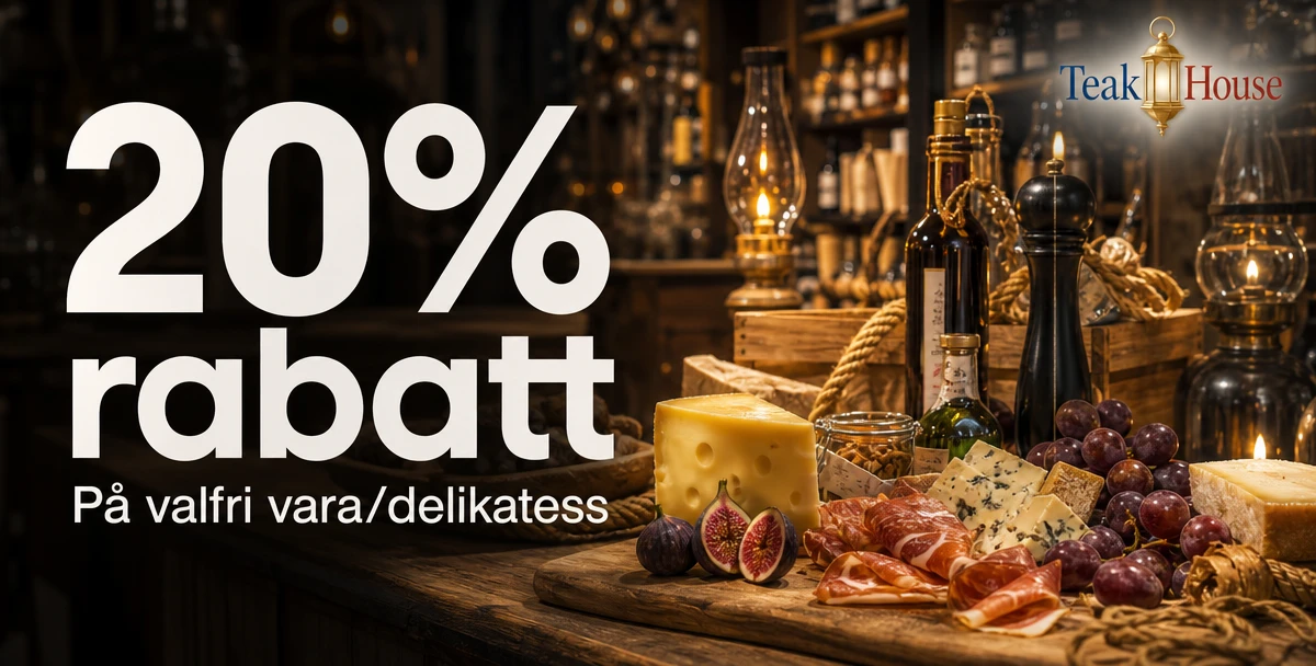 Fru Holms Diversehandel – 20% rabatt – På valfri vara/delikatess