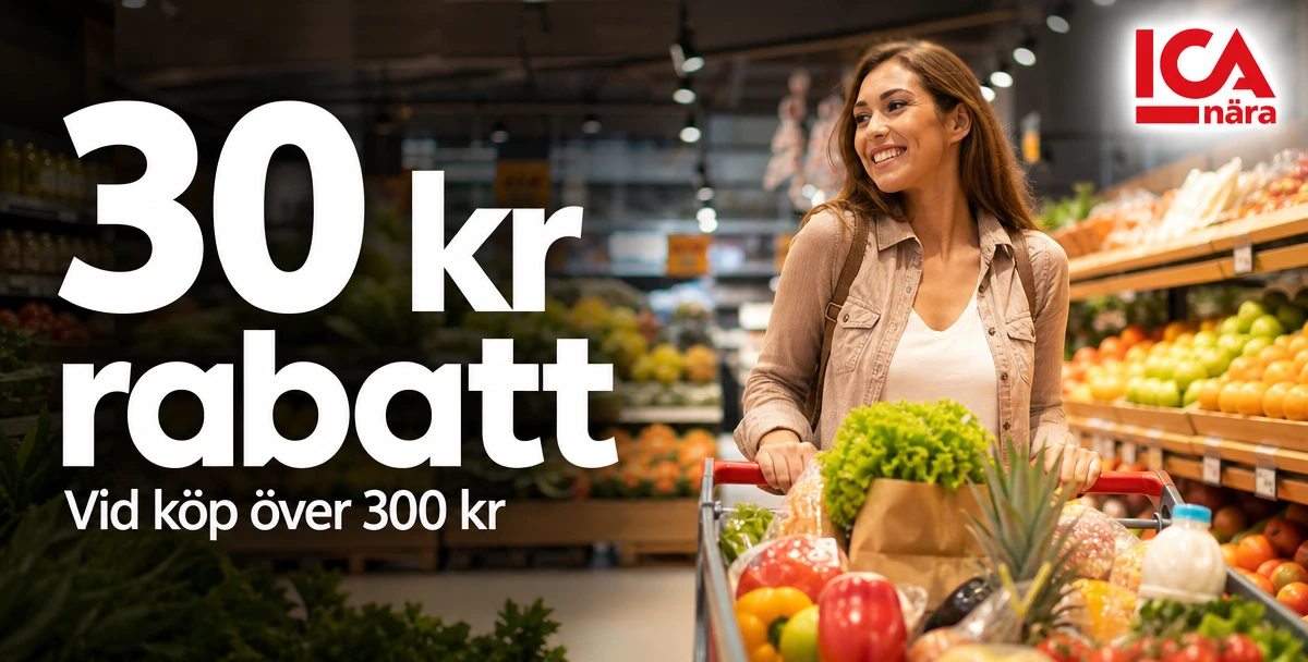 ICA Nära Bergvreten – 30 kr rabatt – Vid köp över 300 kr