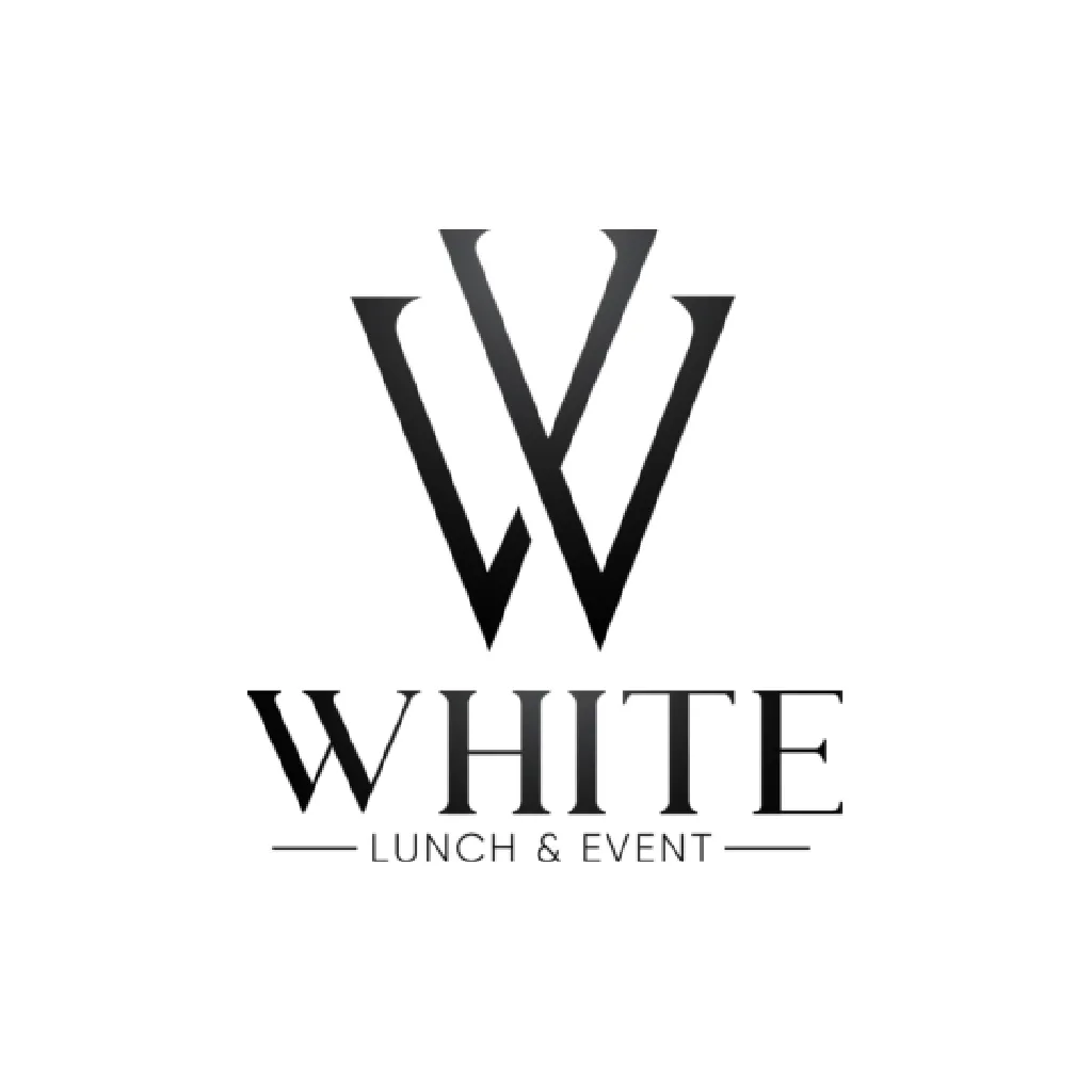 White lunch & event logotyp