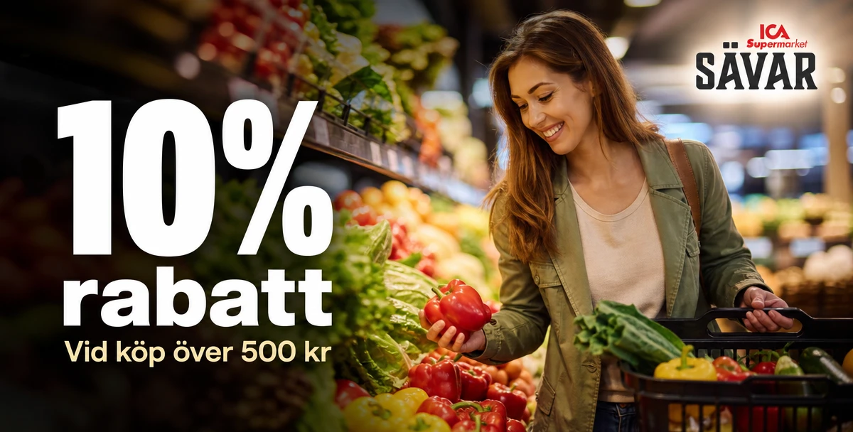 ICA Supermarket Sävar – 10% rabatt – Vid köp över 500 kr