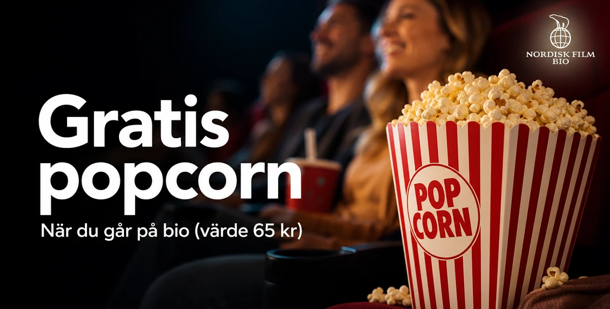Nordisk Film Bio – Gratis popcorn – När du går på bio (värde 65 kr)