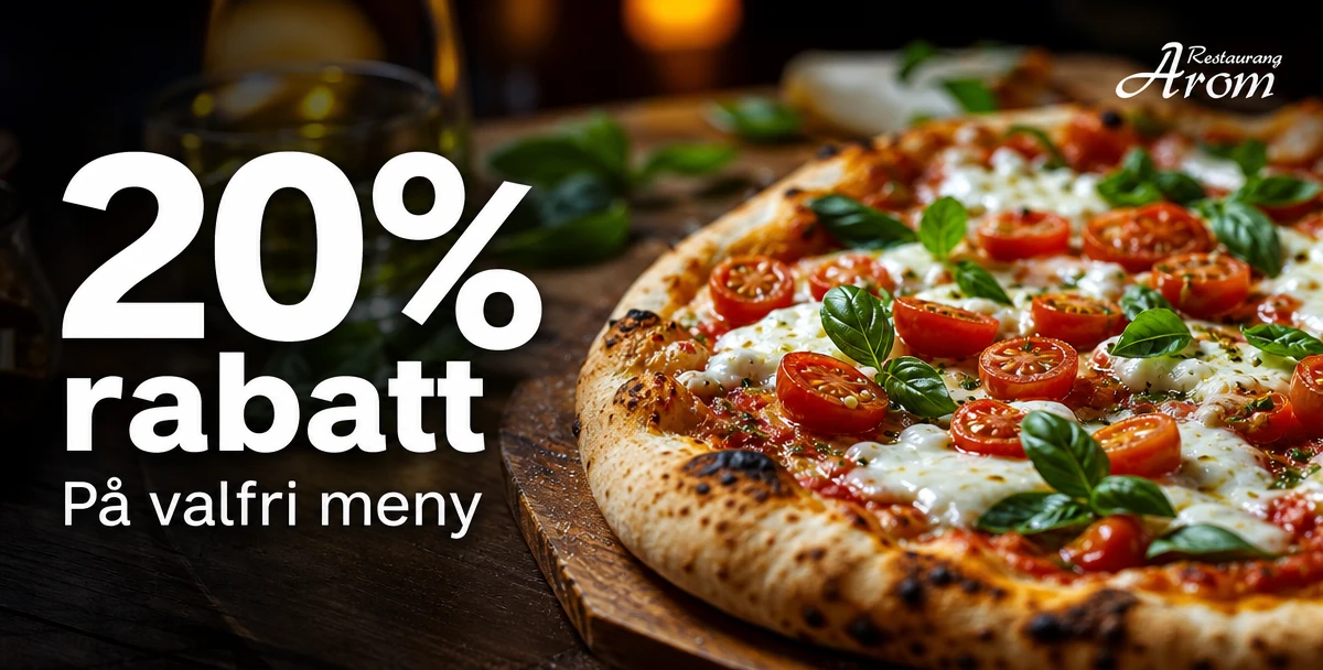Restaurang Arom – 20% rabatt – På valfri meny