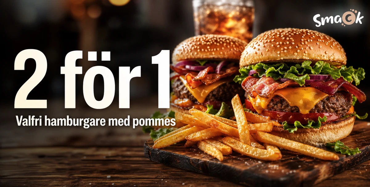 ICA Kvantum Smack Restaurang – 2 för 1 – Valfri hamburgare med pommes