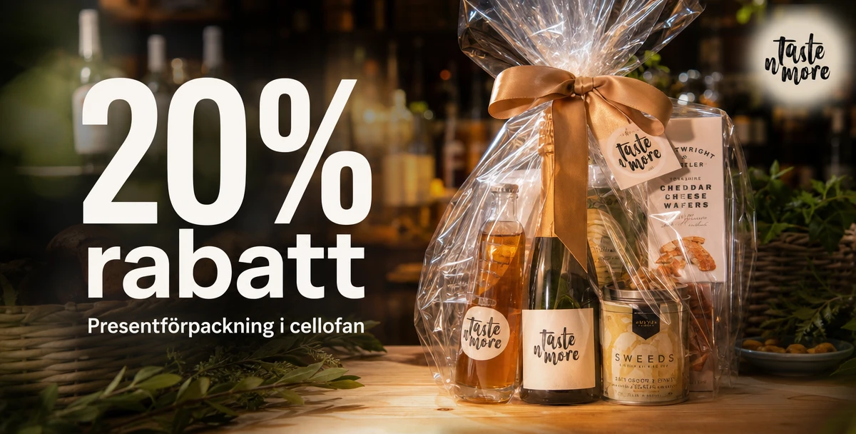 Taste N More – 20% rabatt – Presentförpackning i cellofan