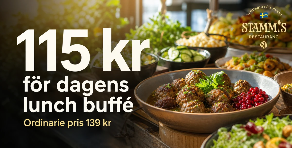 Stammis - Lunchbuffé & Catering – 115 kr för dagens lunch buffé – För dagens lunch buffé