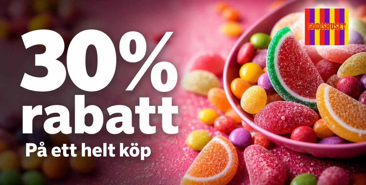 Godishuset – 30% rabatt – På ett helt köp