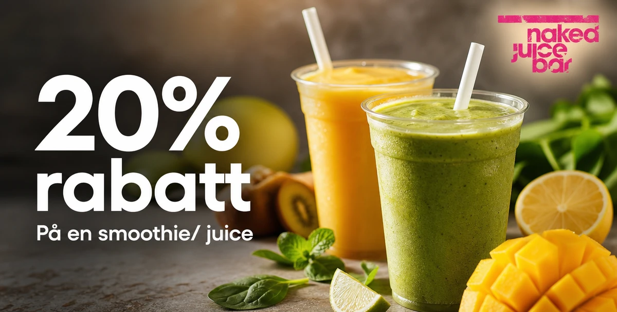 Naked Juicebar Erikslund Shoppingcenter – 20% rabatt – På en smoothie/ juice