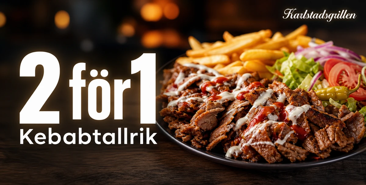 Karlstadgrillen – 2 för 1 – Kebabtallrik