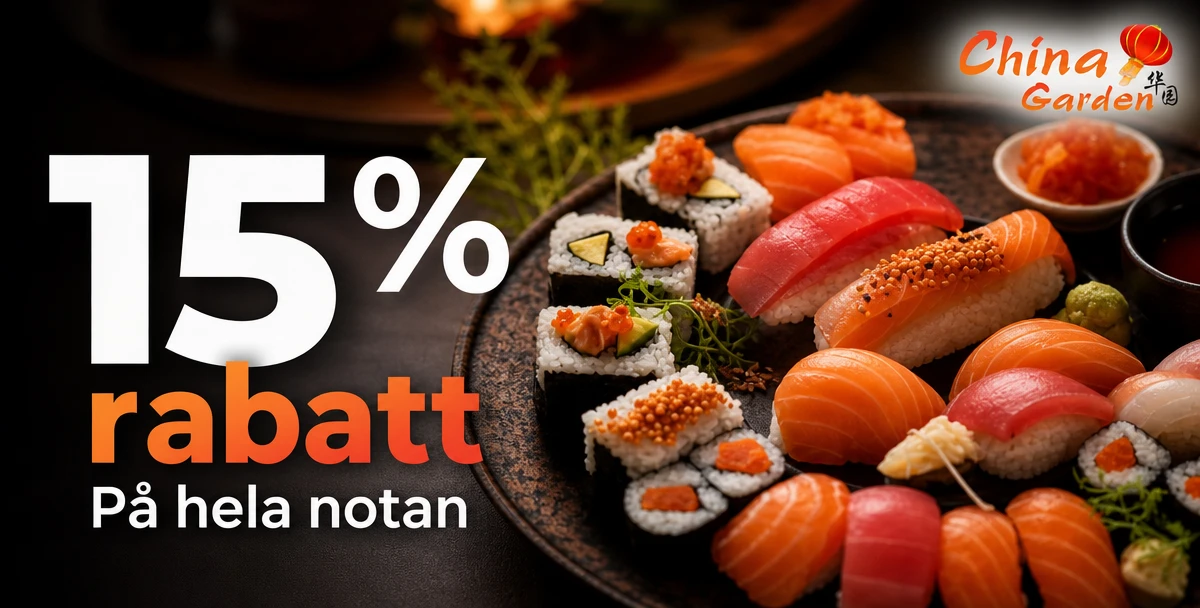 China Garden – 15% rabatt – På hela notan