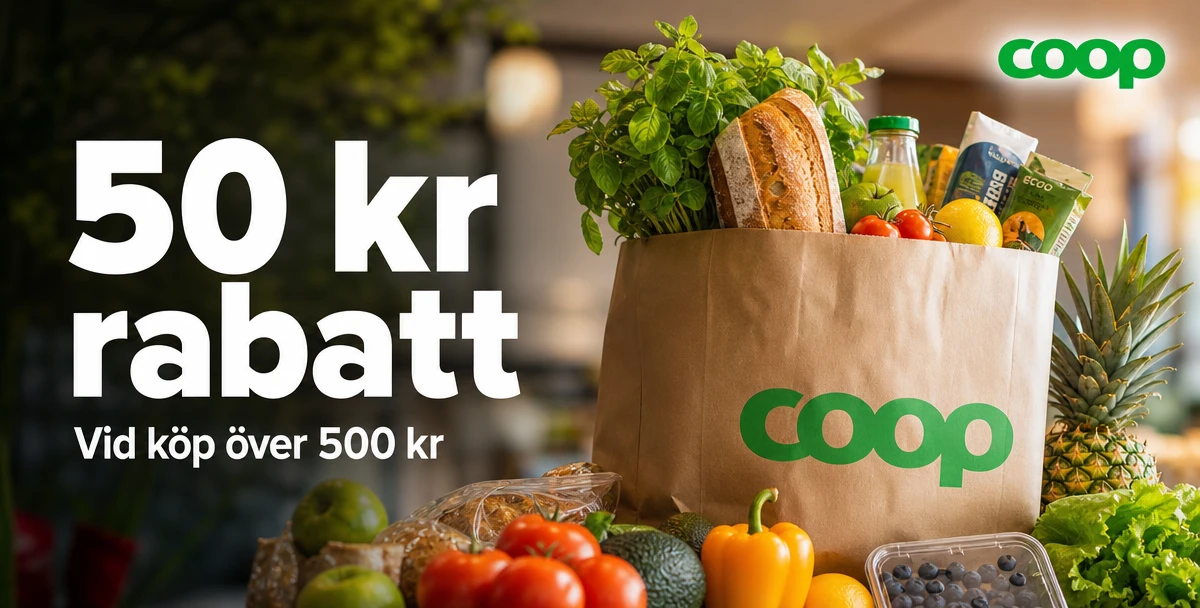 Coop – 50 kr rabatt – Vid köp över 500 kr