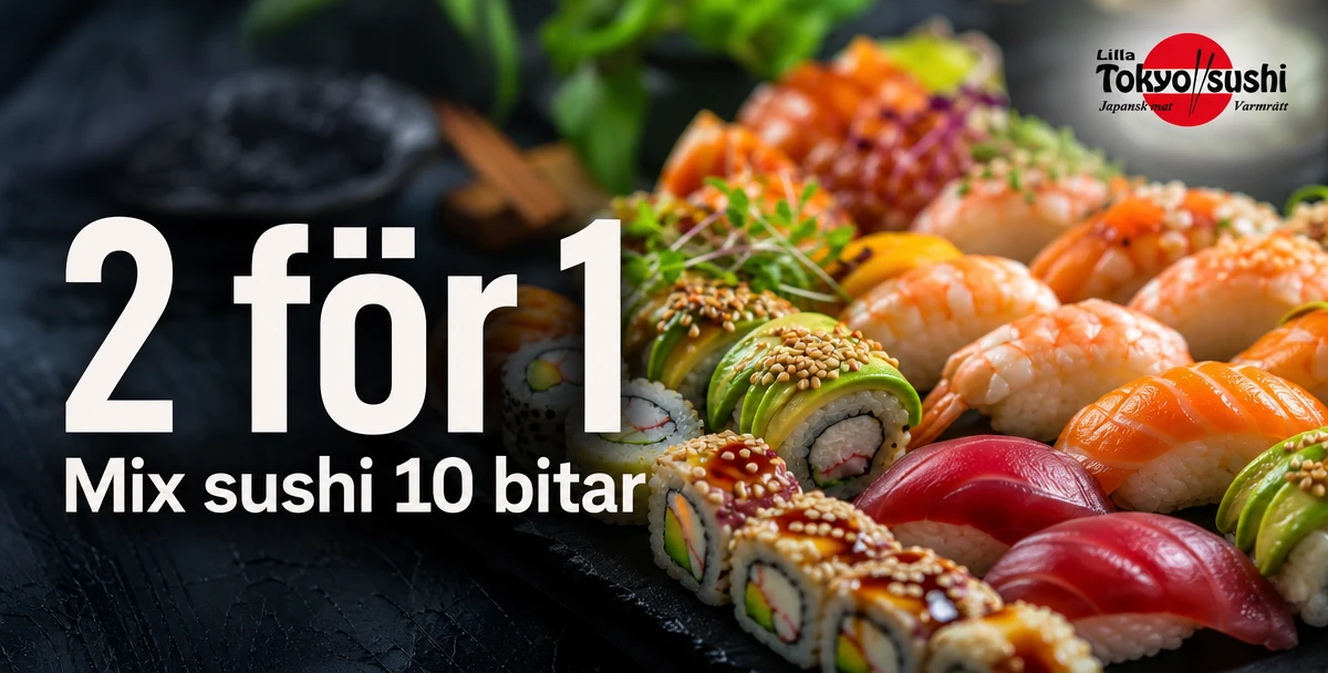 Lilla Tokyo Sushi Sundsvall – 2 för 1 – Mix sushi 10 bitar