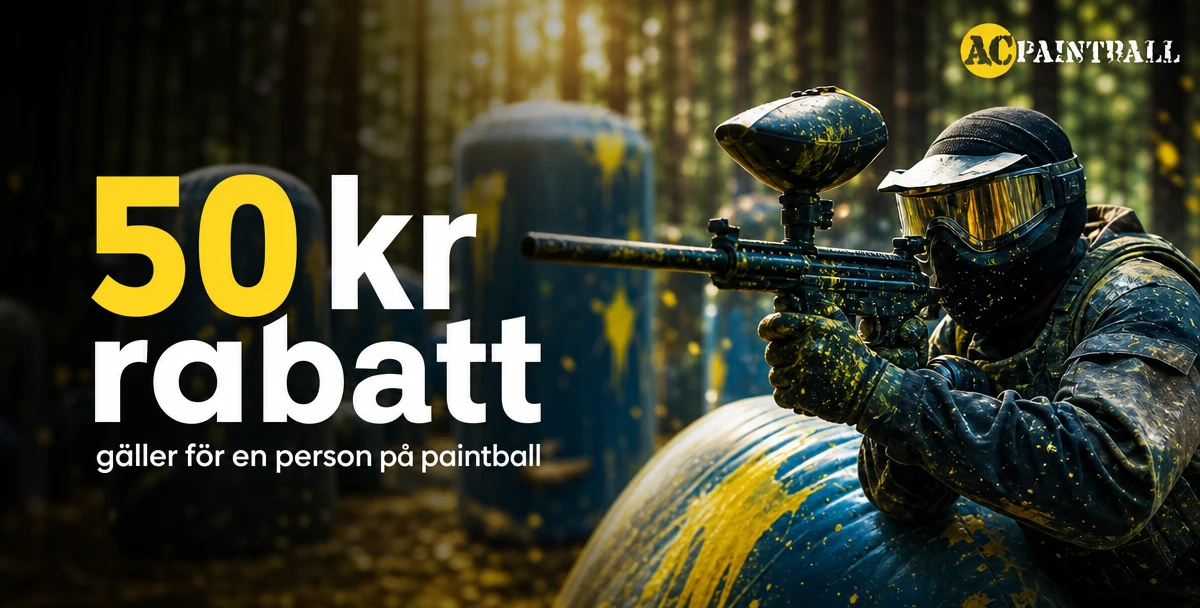 ACpaintball & ActionCenter – 50 kr rabatt – gäller för en person på paintball