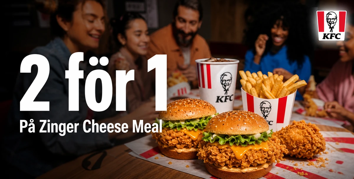 KFC – 2 för 1 – På Zinger Cheese Meal