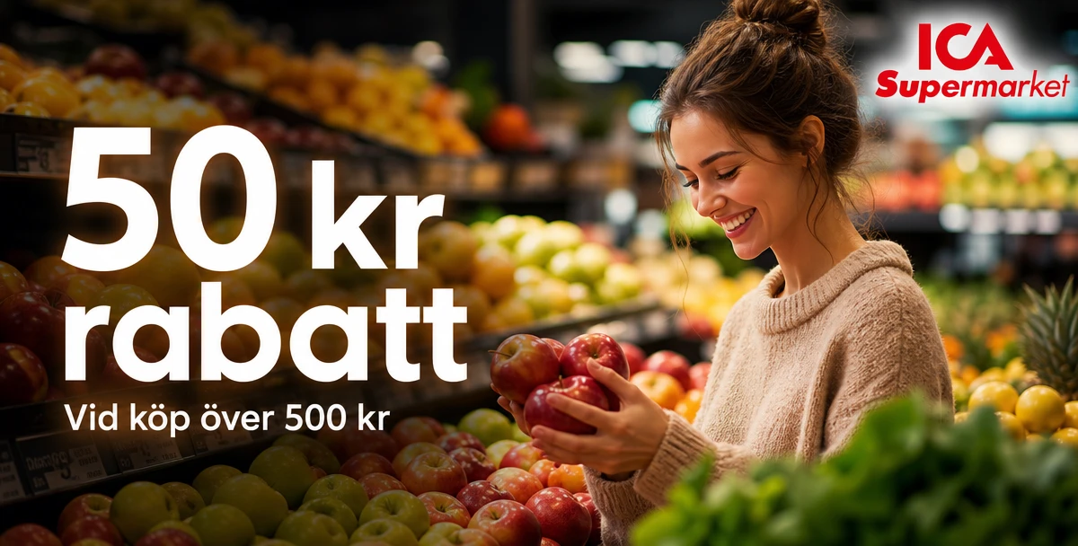ICA Supermarket Orsahallen – 50 kr rabatt – Vid köp över 500 kr