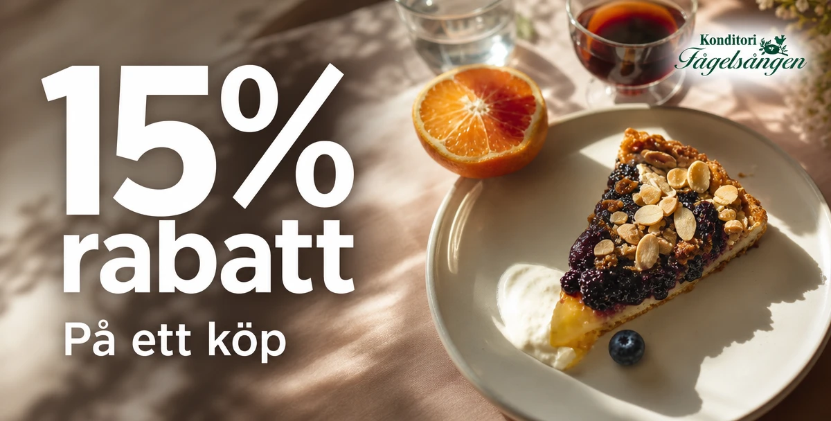 Konditori Fågelsången Gränbystaden – 15% rabatt – På ett köp