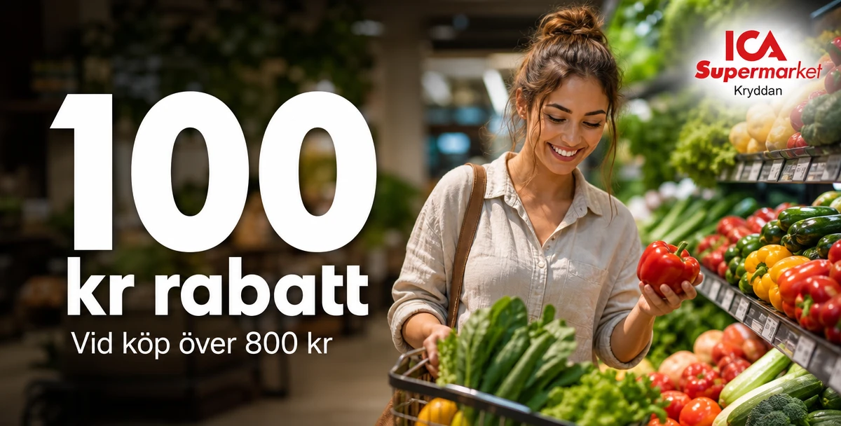 ICA Supermarket Kryddan – 100 kr rabatt – Vid köp över 800 kr