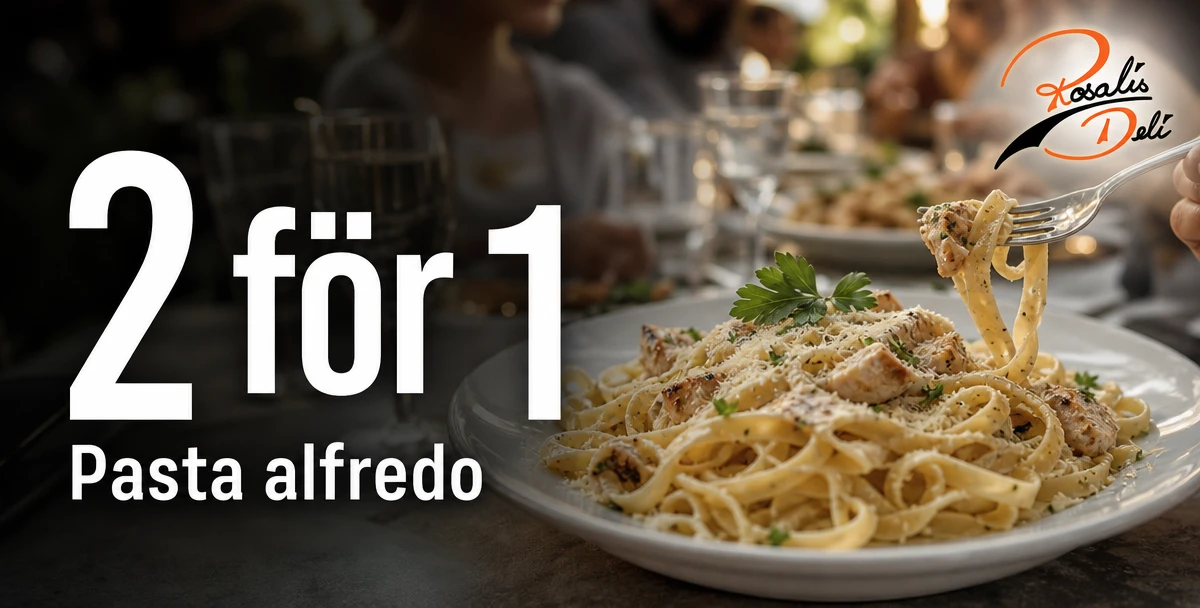 Rosalis Deli – 2 för 1 – Pasta alfredo