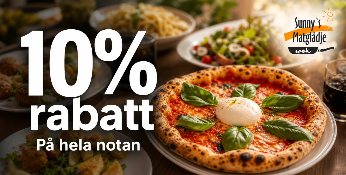 Sunny's Matglädje – 10% rabatt – På hela notan