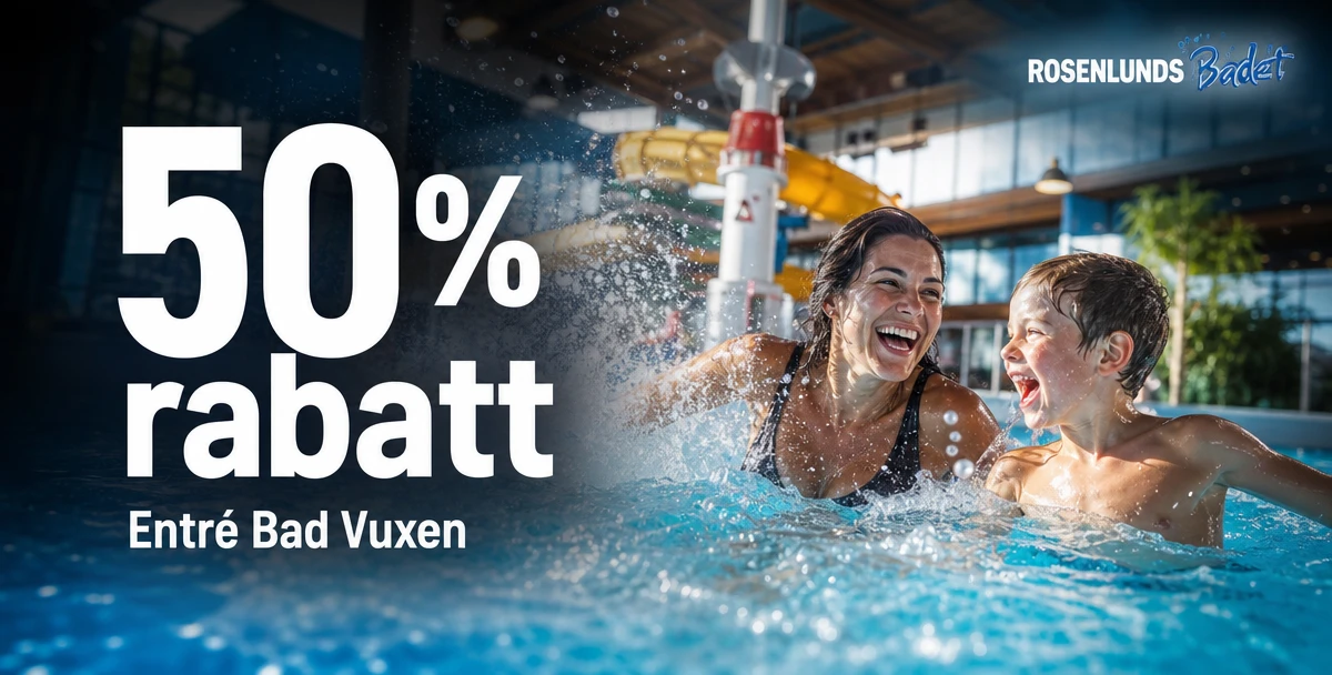 Rosenlundsbadet – 50% rabatt – Entré Bad Vuxen