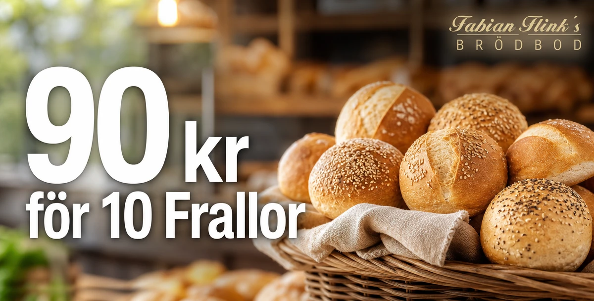 Fabian Flinks Brödbod – 90 kr för 10 Frallor – För 10 Frallor