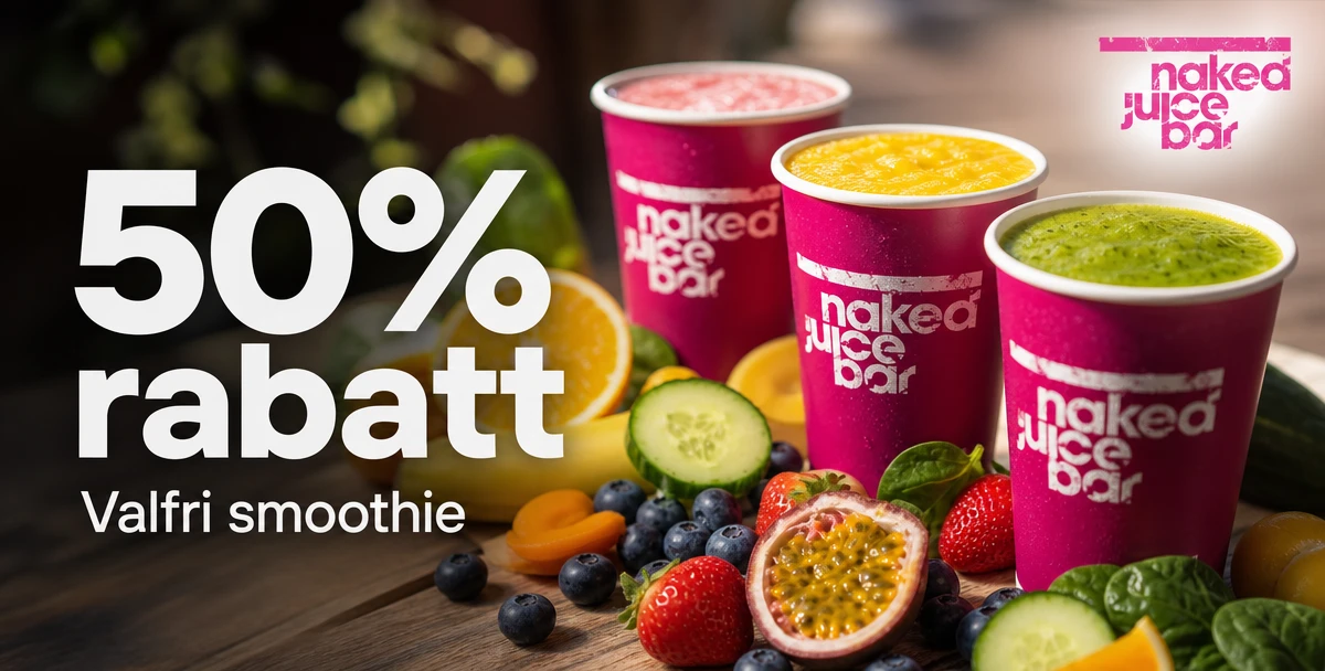 Naked Juicebar – 50% rabatt – Valfri smoothie