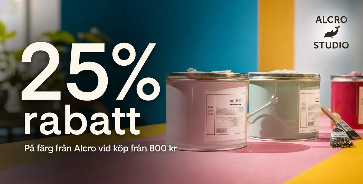 Alcro Studio – 25% rabatt – På färg från Alcro vid köp från 800 kr