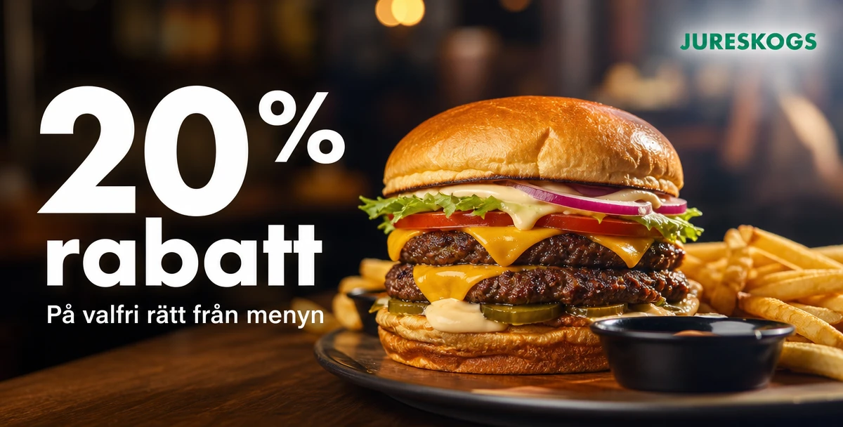 Jureskogs – 20% rabatt – På valfri rätt från menyn